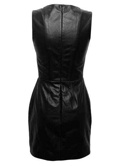 Shop Giuseppe Di Morabito Black Leather Bustier Minidress Woman