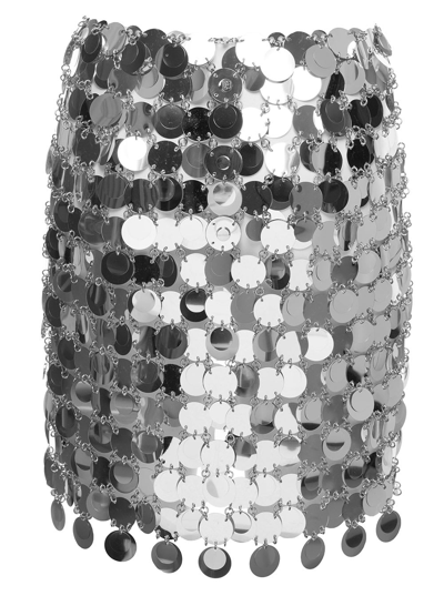 Shop Paco Rabanne Silver Sequins Miniskirt Woman  In Metallic