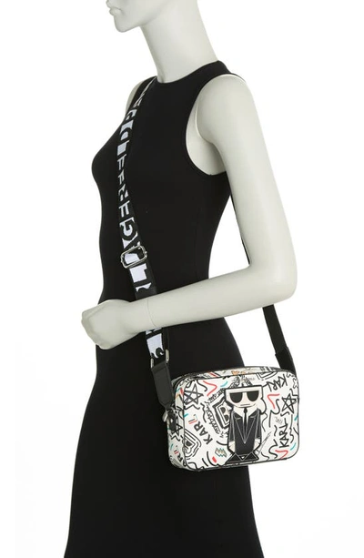Shop Karl Lagerfeld Maybelle Saffiano Crossbody Bag In White Combo