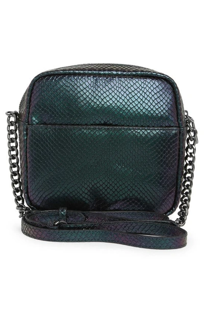 Shop Karl Lagerfeld Lafayette Snakeskin Embossed Leather Shoulder Bag In Iridescent