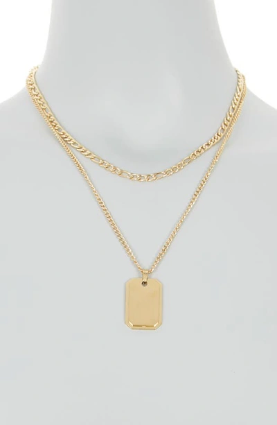 Shop Ike Behar Figaro Dog Tag Chain Necklace In Gold