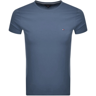 Tommy Hilfiger Stretch Logo T Shirt Blue | ModeSens