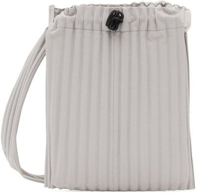 Shop Issey Miyake Gray Pocket Messenger Bag In 11 Light Gray