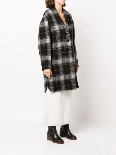 Shop Isabel Marant Étoile Single-breasted Checked Coat In Black