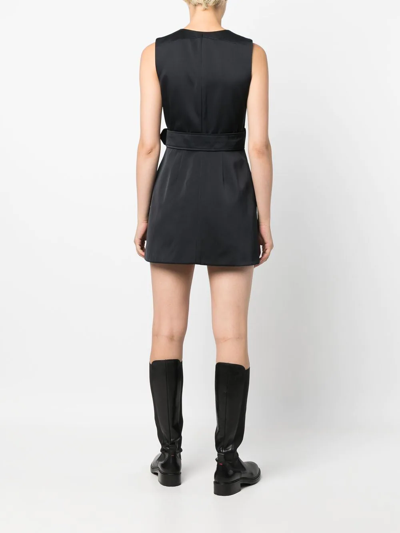 Shop Patou Sleeveless Zip-up Mini Dress In Black