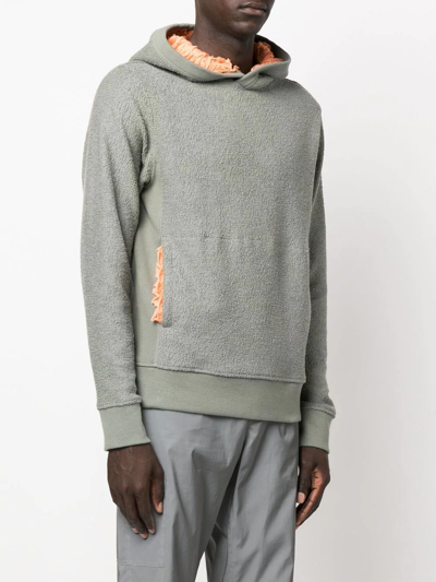 Shop Craig Green Ruched Silk Lining Hoodie In Green