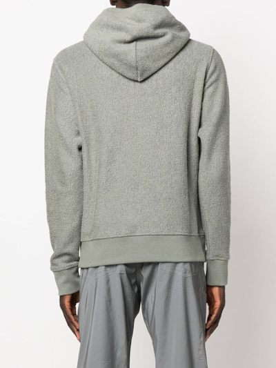 Craig Green Internal Frill Cotton Ruched Hoodie In Green