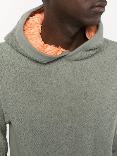 Shop Craig Green Ruched Silk Lining Hoodie In Green