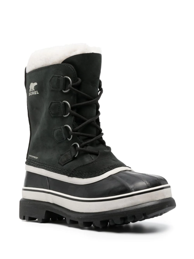 Sorel Caribou Waterproof Nubuck And Rubber Boots In Black
