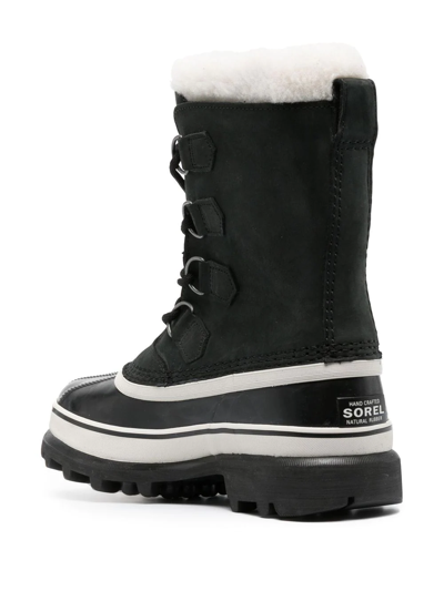 Sorel Caribou Waterproof Nubuck And Rubber Boots In Black