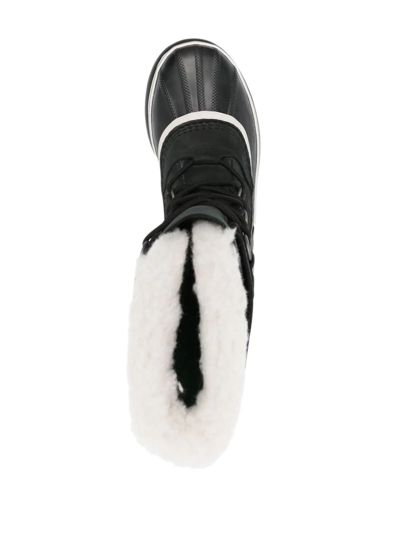 Sorel Caribou Waterproof Nubuck And Rubber Boots In Black