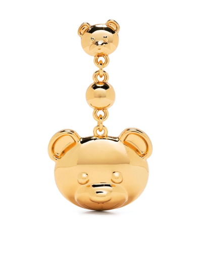 Shop Moschino Teddy Drop Earrings In Gold
