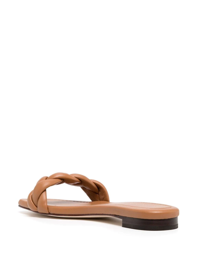 Shop Loeffler Randall Plait-strap Leather Sandals In Brown