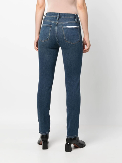 Shop Frame Le Sylvie High-waist Jeans In Blue