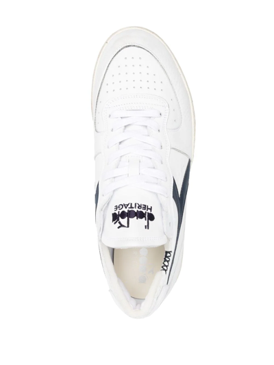 Shop Diadora Colour-block Panelled Sneakers In White
