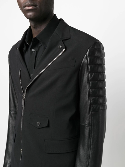 Shop Dsquared2 X Ibrahimović Hybrid Biker Jacket In Black