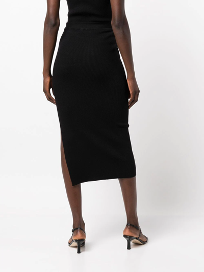 JONATHAN SIMKHAI STANDARD RIBBED SLI-DETAILED MIDI SKIRT 