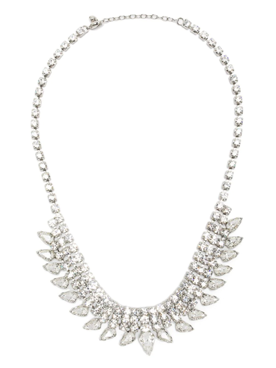 Shop Jennifer Behr Audra Crystal-embellished Necklace In Silver