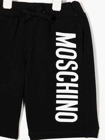 Shop Moschino Logo-print Drawstring Shorts In Black
