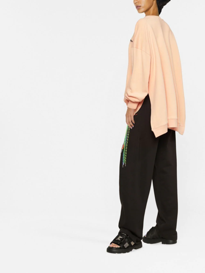 Shop Ambush Multi Cord Crew Neck Sweatshirt In Peach Quartz Black