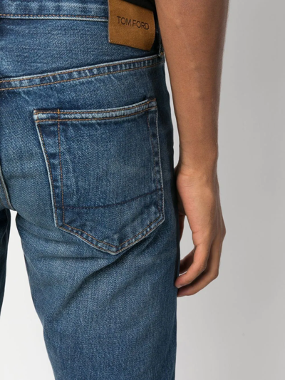 Shop Tom Ford Low-rise Slim-fit Jeans In Blue