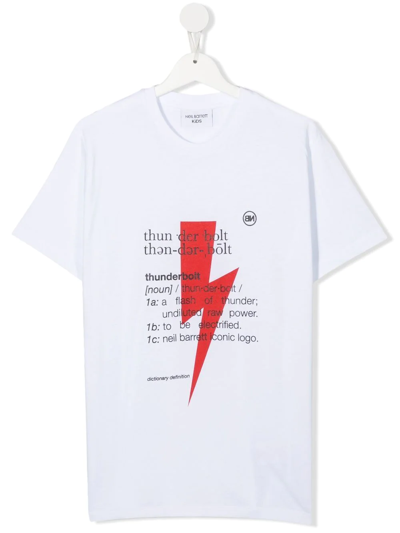 Shop Neil Barrett Thunderbolt Entry T-shirt In White