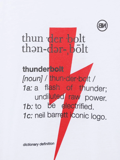 Shop Neil Barrett Thunderbolt Entry T-shirt In White