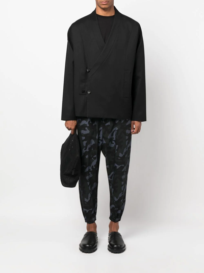 Shop Alchemy Camouflage-print Tapered Trousers In Black