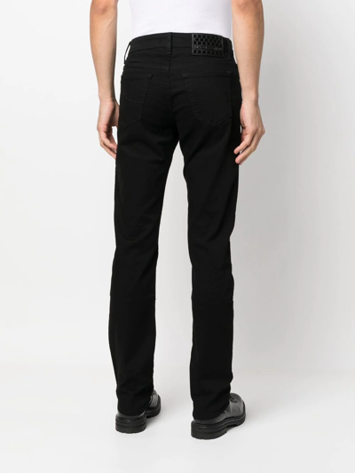 Shop Jacob Cohen Logo-patch Slim-cut Jeans In Black