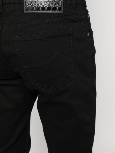 Shop Jacob Cohen Logo-patch Slim-cut Jeans In Black