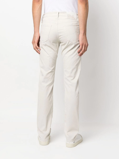 Shop Jacob Cohen Logo-patch Slim-cut Jeans In Neutrals