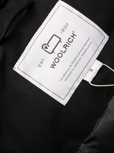 Shop Woolrich Logo-patch Parka In Black