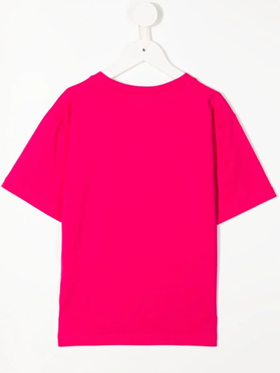 Shop Moschino Logo Crew-neck T-shirt In Pink