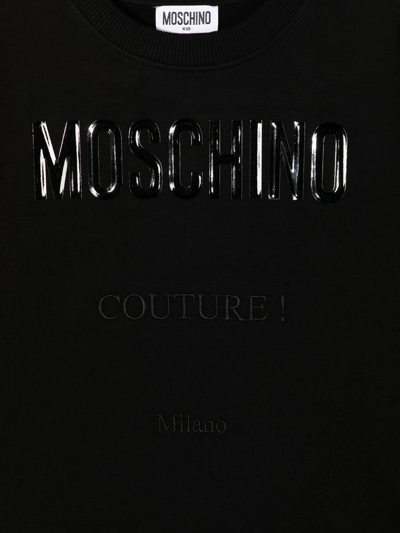 Shop Moschino Logo Crew-neck Sweatshirt In Black