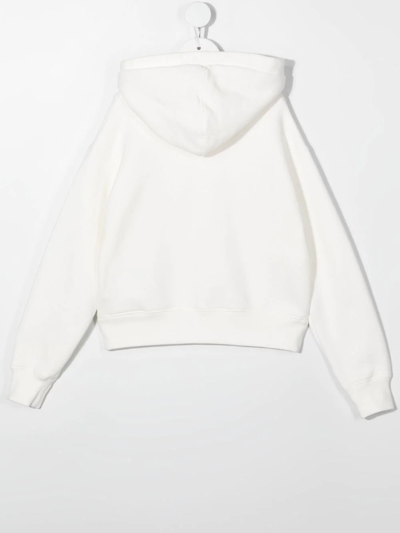 Shop Palm Angels Teddy Bear-print Cotton Hoodie In White