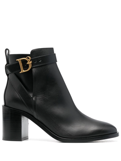 Shop Dsquared2 Logo-buckle High-heel Boots In Black