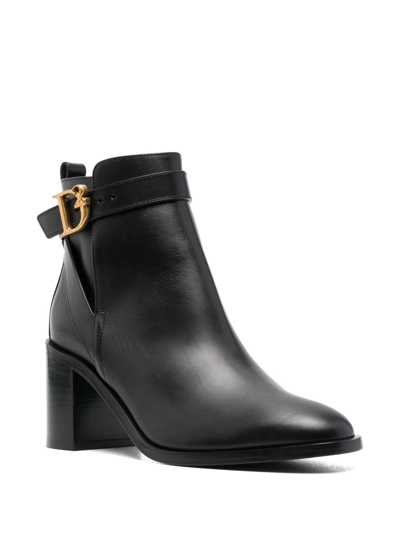 Dsquared2 Logo-buckle High-heel Boots In Black