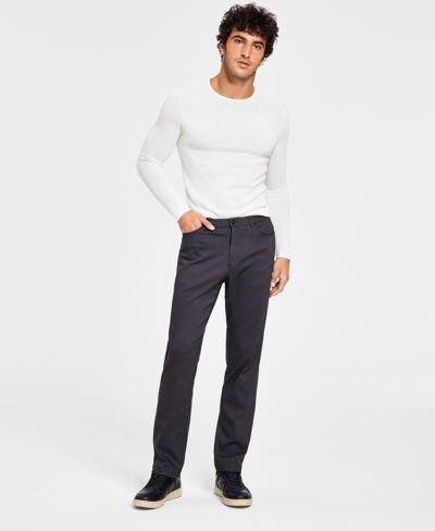 Shop Tommy Hilfiger Men's Th Flex Modern Fit Four-pocket Twill Pants In Charcoal Twill