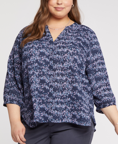 Shop Nydj Plus Size Pintuck Blouse In Isabella