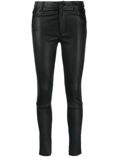 Shop Drome Black Skinny-cut Leather Trousers In Nero