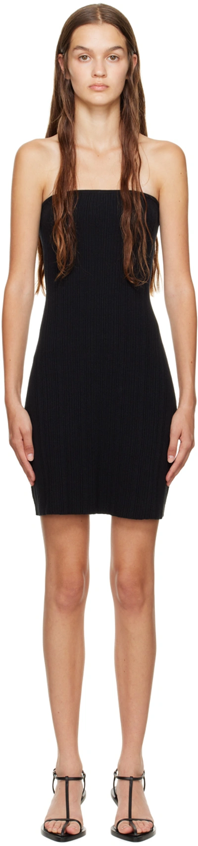 Anna Quan Black Poppy Minidress In Raven