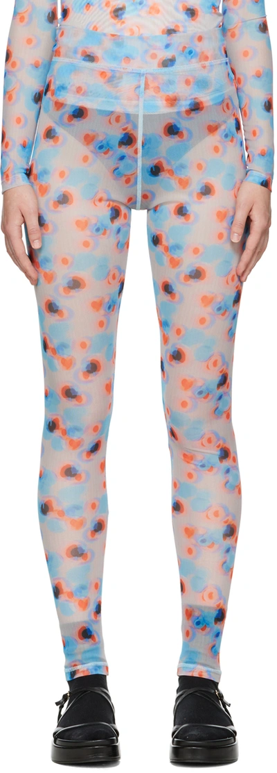 Shop Henrik Vibskov Purple Dots Leggings In Dots Orange And Lave