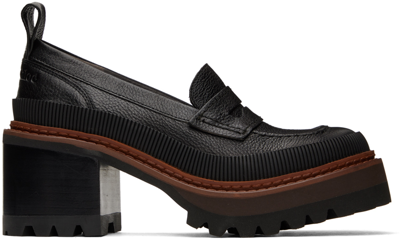 Shop See By Chloé Black Mahalia Loafers In 999 Black