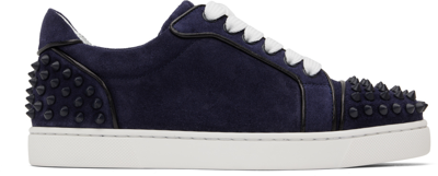 Shop Christian Louboutin Navy Vieira 2 Sneakers In T663 Ink/black