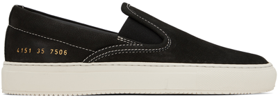 Shop Common Projects Black Slip-on Sneakers In 7506 Black/ White
