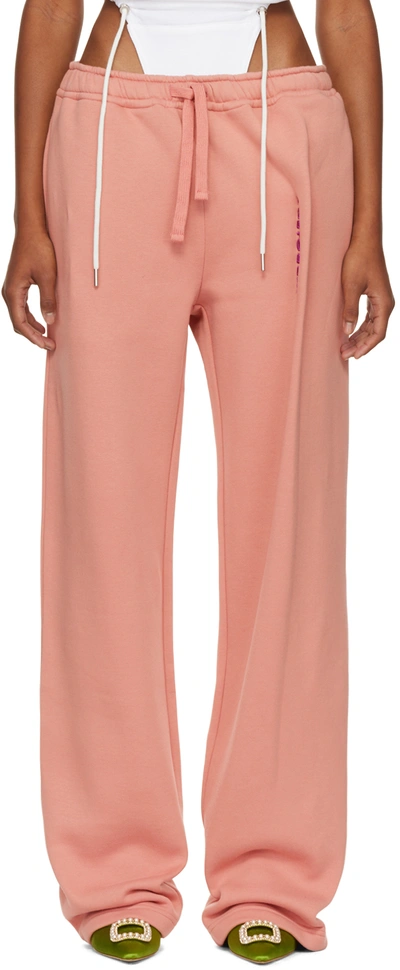 Shop Y/project Pink Wide-leg Lounge Pants In Salmon