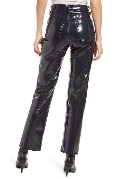 Agolde 90s Pinch Straight-leg High-rise Recycled-leather-blend Jeans In Shadow Patent