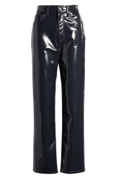 Agolde 90s Pinch Straight-leg High-rise Recycled-leather-blend Jeans In Shadow Patent