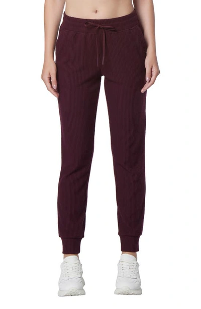 Shop Andrew Marc Sport Long Joggers In Burgundy