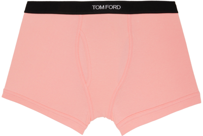 Shop Tom Ford Pink Stretch Boxer Briefs In 682 Pale Pink